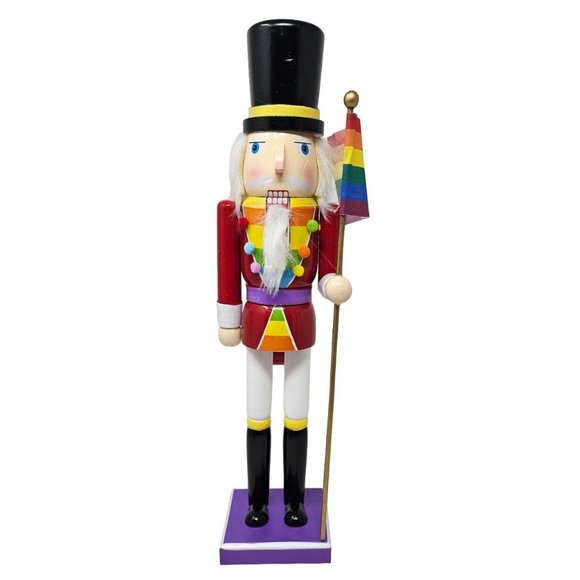 Rainbow LGBTQ Pride Solider Nutcracker 16" Wood  - Christmas Gift - Picture 4 of 5